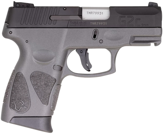 Taurus 1G2C93112G G2C  Compact Frame 9mm Luger 12+1 3.26" Matte Stainless Steel Barrel, Matte Black Serrated Alloy Steel Slide, Gray Polymer Frame w/Picatinny Rail & Polymer Grip, Right Hand 105547