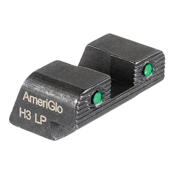 Ameriglo Tritium 2-Dot Handgun Night Sights .240" Square Notch with Serration Hellcat OSP Green with Black KQSA875R