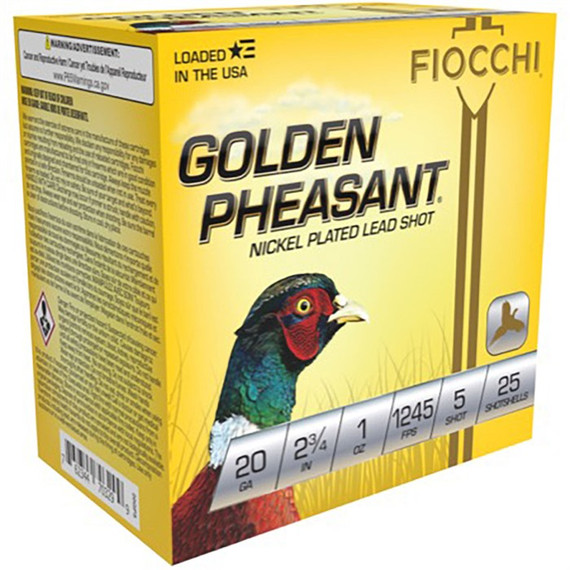 GOLDEN PHEASANT 20 GAUGE 2-3/4'' 1OZ #5 SHOT 25/BOX 105201118