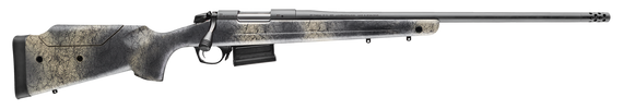 Bergara Rifles B14SM659 B-14 Wilderness Terrain 6.5 PRC 3+1 24" Threaded, Sniper Gray Cerakote Barrel/Rec, Adj. Cheek Piece SoftTouch Woodland Camo Stock with Mini-Chassis, Omni Muzzle Brake 119398