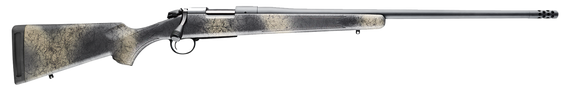 Bergara Rifles B14LM507 B-14 Wilderness Ridge 7mm Rem Mag 3+1 24" Threaded, Sniper Gray Cerakote Barrel/Rec, SoftTouch Woodland Camo Synthetic Stock, Omni Muzzle Brake 119421