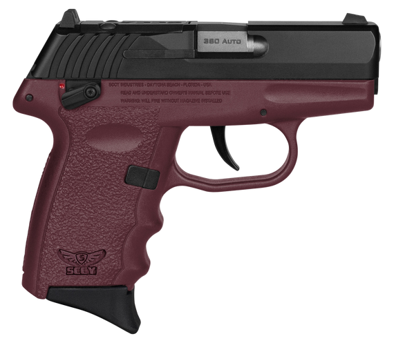 SCCY Industries CPX4CBCRRDRG3 CPX-4 RD 380 ACP 10+1 2.96" Crimson Red Polymer/Serrated Black Nitride Stainless Steel Slide/Finger Grooved Crimson Red Polymer Grip 144659