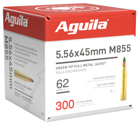AGU 5.56MM 62GR M855 GRN TIP BULK PACK 300/4 AGU 1E556125