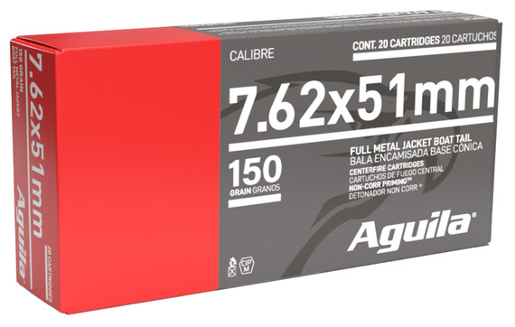 AGU 7.62X51MM 150GR FMJ BT 20/25 AGU 1E762110