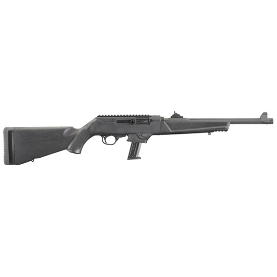 RUG PC CARBINE 9MM 16 FLTD TB BLK SYN 17RD RUG 19100