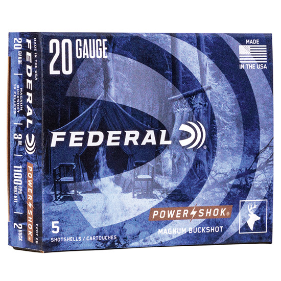 FED POWER-SHOK BUCKSHOT 20GA 3 18P #2 5/50 FED F2072B