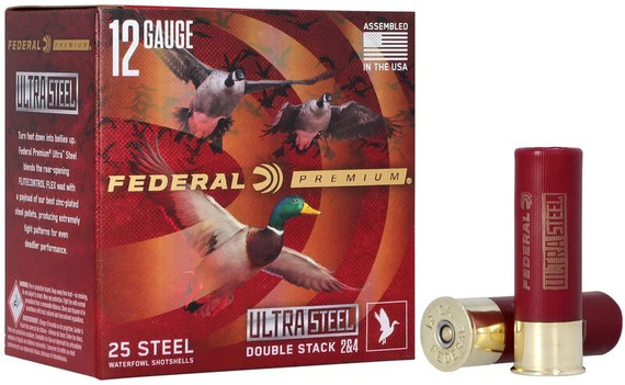 FED ULTRA STEEL 12GA 3 1.25OZ 2 & 4 25/10 FED PWUX14224