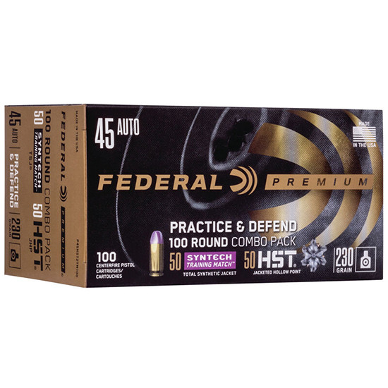 FED PREMIUM 45ACP 230GR PRACTICE DEFEND 100/5 FED P45HST2TM100