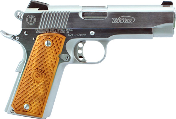 TRISTAR AMERICAN CLASSIC CMNDR1911 45ACP 4.5" CHROME/WOOD< G85622