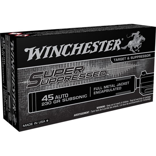 WIN SUPER SUPPRESSED 45ACP FMJ 50/10 WIN SUP45