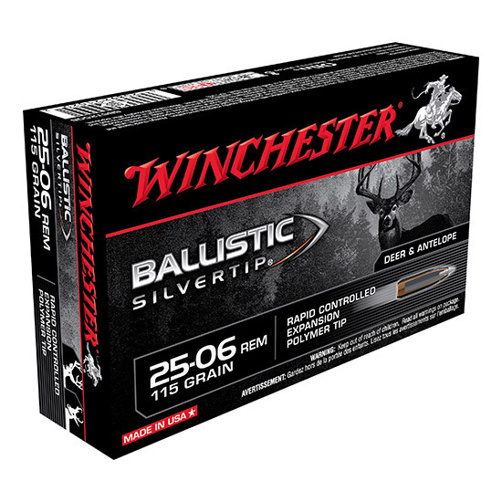 WIN BALLISTIC SILVERTIP 25-06 115GR BST 20/10 WIN SBST2506
