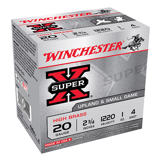 WIN SUPER-X UPLAND/SMALL 20GA 2.75 1OZ #4 25/10 WIN X204