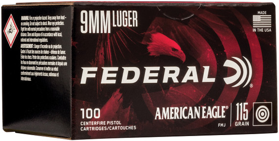 FED AMERICAN EAGLE 9MM 115GR FMJ 100/5 FED AE9DP100