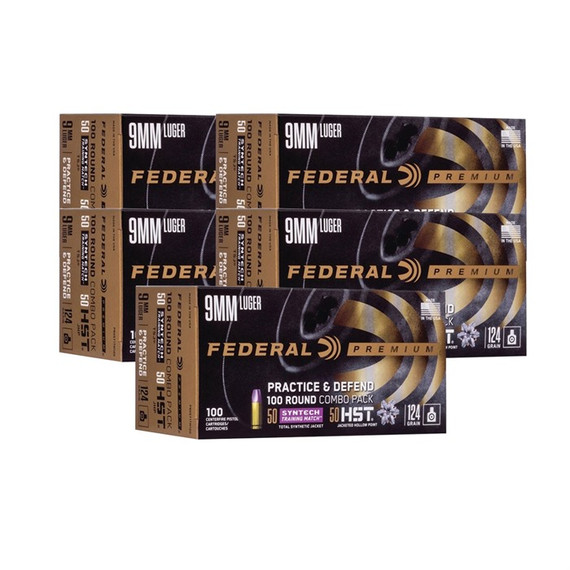 9MM LUGER 124GR HST JHP/SYNTECH TSJ 500/CASE 100054134