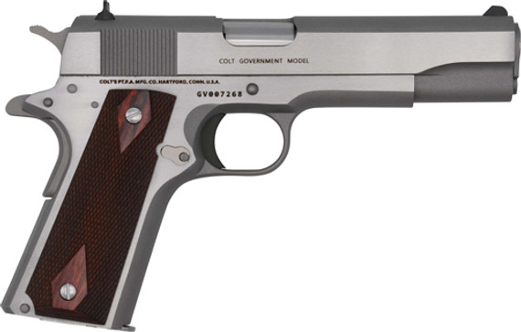 COLT 1911 38 SUPER 5" FS</br>9-SHOT STAINLESS ROSWOOD GO1911CSS38