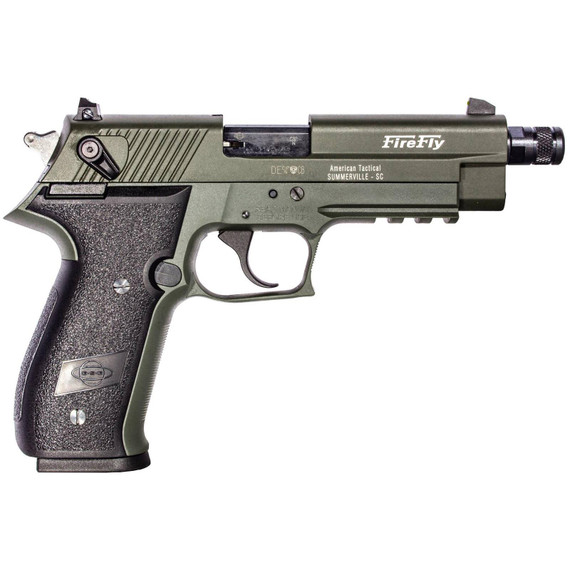 ATI GSG Firefly Handgun .22 LR 13rd Magazine(1) 4.9 Threaded Barrel OD Green Frame AKGERG2210TFFG13