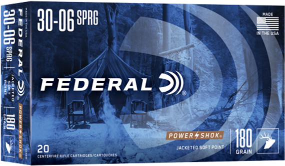FEDERAL POWER-SHOK 30-06 180GR</br>SP 20RD 10BX/CS A3006B