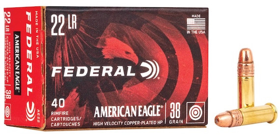 FED 22 LR HV 38GR COPR PLT HP 40/BX AE-22