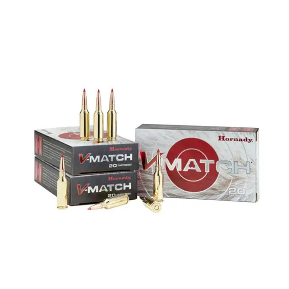 Hornady V-Match Rifle Ammunition .22 Creedmoor 69 gr ELD-VT 3550 fps 20/ct HO83414