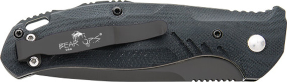 BEAR OPS BOLD ACTION PUSH BTTNAUTO 3" BLACK/BLACK AC1000B4B