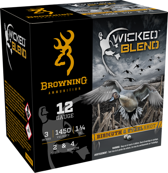 Browning Ammo B193431232 Wicked Blend  12Gauge 3" 1 1/4oz 2/4BI Shot 25 Per Box/10 Case 187124