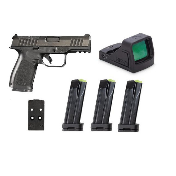 Rost Martin RM1C Handgun Bundle 9mm Luger 10rd (4) Magazines 4" Barrel Black Viridian Red Dot Pistol Case CA Compliant MMRM1CBLKOSP10CAP