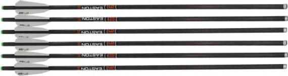 EASTON XBOW BOLT 9MM CARBON22" W/3" VANES FLAT BACK 6-PK 730065