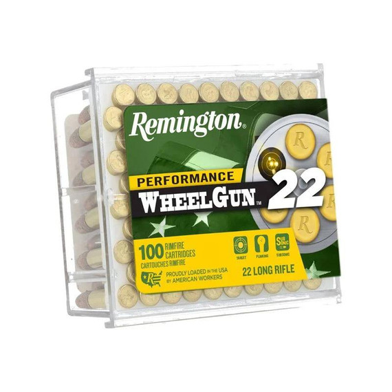Remington Performance Wheelgun 22 Subsonic Rimfire Ammunition .22 LR 39gr Solid 770 fps 100/ct RTR21075