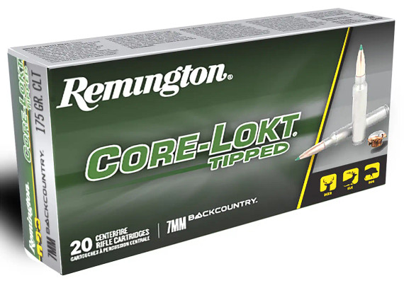 REMINGTON RT7BC 7MM BACKCOUNTRY 175GR CORE-LOKT TIPPED 20RD/BX 10BX/CS O17_REMI28989