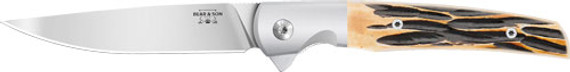 BEAR & SON 21 PATTERN 3.38" D2STAG BONE RANCHER LINER LOCK 521B