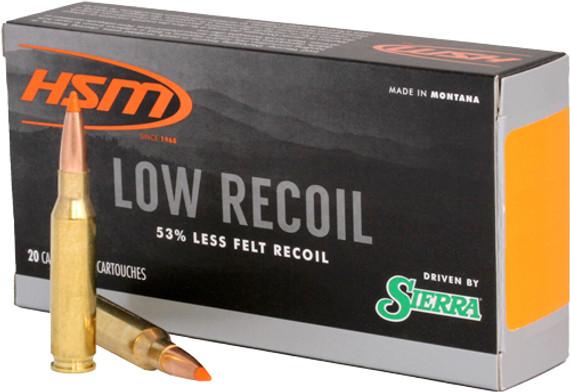 HSM LOW RECOIL 7MM-08 REM140GR SBT 20RD 25BX/CS A7MM0810N