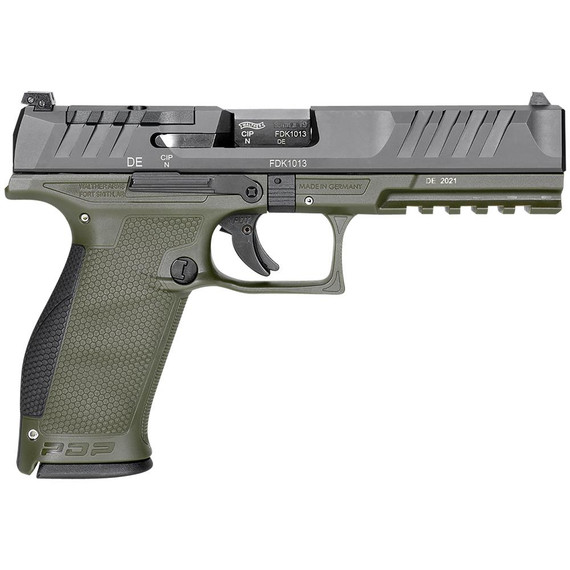 Walther PDP Full Size Handgun 9mm 18/rd 4.5" Barrel Two-Tone Green Optic Ready - 2 Mags Incl/ WY2858363