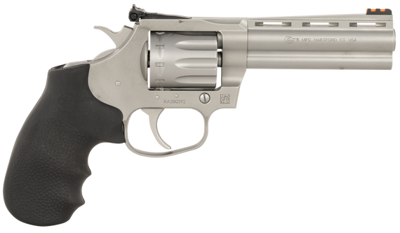 Colt Mfg KCOBRA22-SM4RFO King Cobra Target 22 LR 6 Shot 4.25" Matte Stainless Steel Vent Rib Barrel, Matte Stainless Stainless Steel Frame & Cylinder, Black Hogue Overmolded Grip, Exposed Hammer 170424