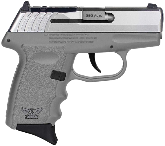 SCCY Industries CPX3TTSGRDR CPX-3  380 Auto 10+1 2.96" Stainless Steel Slide Sniper Gray Finger Groove Polymer Grip 172603