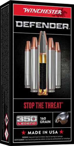 WINCHESTER DEFENDER 350 LEGEND160GR BONDED HP 20RD 10BX/CS AS350PDB