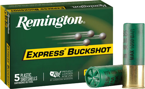 REMINGTON BUCKSHOT 12GA 2.75"00 BUCK 9 PELLETS 5RD 50BX/CS A20620
