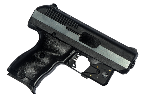 Hi-Point CF380LLTGM CF  380 ACP Caliber with 3.50" Barrel, 8+1 Capacity, Black Finish Frame, Serrated Black Steel Chrome Line Slide & Polymer Grip, LaserLyte Laser 97703