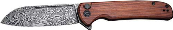 CIVIVI KNIFE CHEVALIER 3.46"CUIBOURTIA WOOD/BLK DAMASCUS C20022DS1