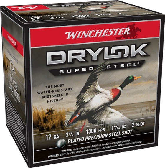 WINCHESTER DRYLOK 12GA 3.5"1-9/16OZ #2 1300FPS 25RD 10B/! AXSM12L2