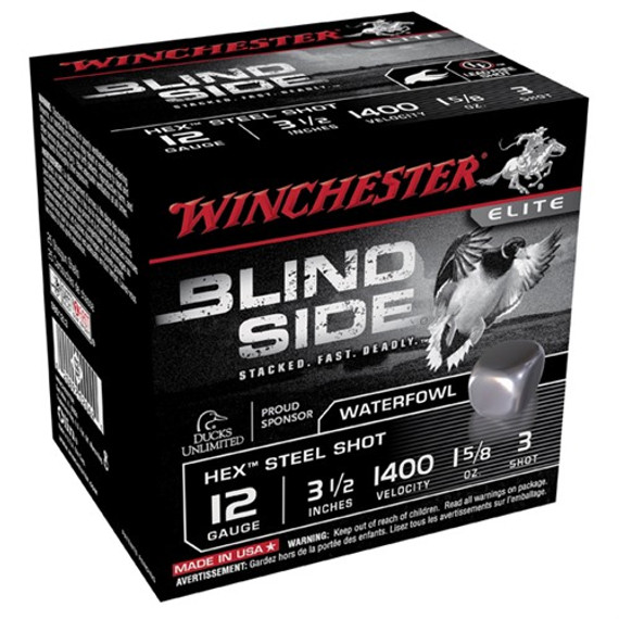 WINCHESTER AMMO BLIND SIDE 12GA 3-1/2'' #3 1-5/8OZ 25/BX 250000343