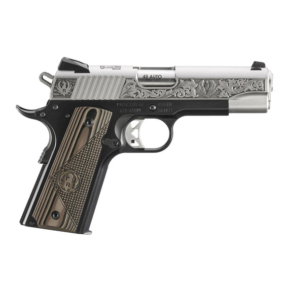 Ruger SR1911 "200 Ruger Rd." Street Edition Handgun 45 Auto 7rd Magazines(2) 4.25" Barrel Engraved Frame G10 Grips UR16703