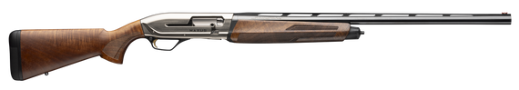 Browning 011779204 Maxus II Upland Full Size 12 Gauge Semi-Auto 3" 4, 2 3/4" Shells 28" Matte Blued Vent Rib Barrel, Satin Nickel Aluminum Receiver,  Grade I Turkish Walnut Wood Stock w/Adj Shim 162569