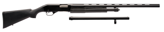 Stevens 19490 320 Field Combo 12 Gauge 3" 5+1 18.50"/28" Matte Black Vent Rib Barrel, Black Aluminum Receiver, Black Synthetic Fixed Stock 78655