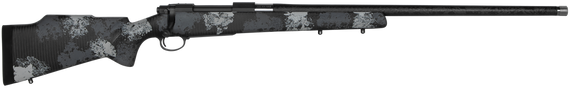 Nosler 46348 M48 Long-Range Carbon 300 Win Mag 4+1 26" Carbon Fiber Wrapped Barrel, Sniper Gray Cerakote Steel, Elite Midnight Camo Manners MCS-T Elite Tac Stock 112088