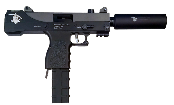 MasterPiece Arms 30TGR Defender Top Cocking 9mm Luger 5.50" 30+1 Black Cerakote 53277