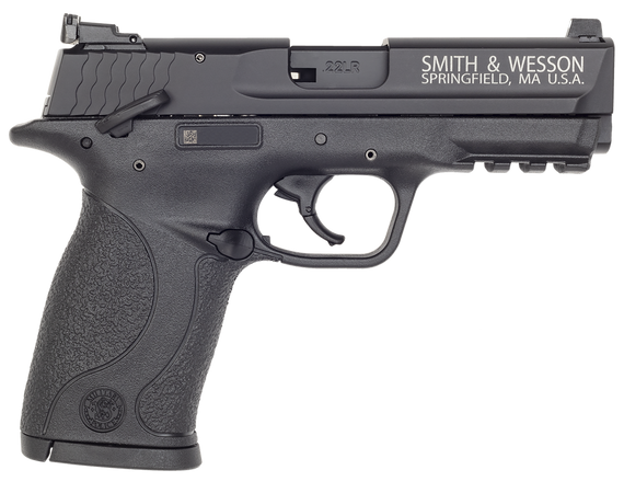 Smith & Wesson 108390 M&P 22  Compact Frame 22 LR 10+1, 3.60" Black Steel Barrel, Black Hard Coat Anodized Serrated Slide, Black Polymer Frame w/Picatinny Rail Frame & Grip, Ambidextrous, Thumb Safety 93813 Smith & Wesson 108390 M&P 22  Compact Frame 22 LR 10+1, 3.60" Black Steel Barrel, Black Hard Coat Anodized Serrated Slide, Black Polymer Frame w/Picatinny Rail Frame & Grip, Ambidextrous, Thumb Safety 93813