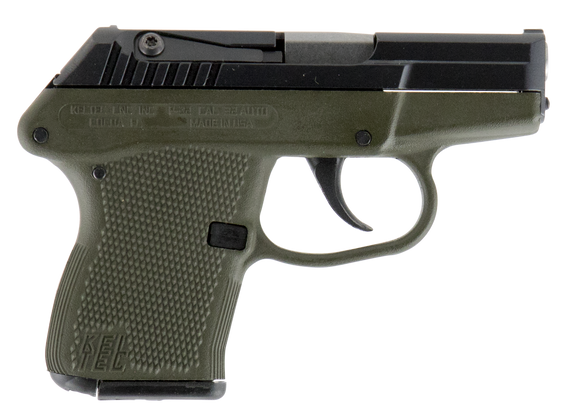 Kel-Tec P32BGRN P-32  32 ACP Caliber with 2.68" Barrel, 7+1 Capacity, Green Finish Aluminum Frame, Serrated Blued Steel Slide & Green Polymer Grip 46558