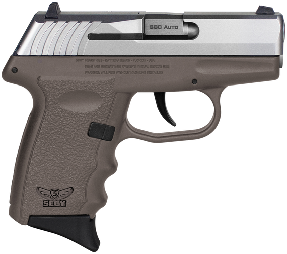 SCCY Industries CPX-3TTDE CPX-3  Sub-Compact Frame 380 ACP 10+1, 3.10" Stainless Quadlock Barrel, Serrated Stainless Steel Slide, Flat Dark Earth Polymer Frame w/Finger Grooves, No Safety, Right Hand 144568