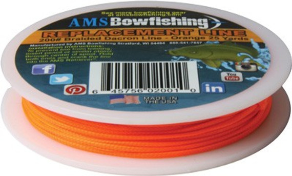 AMS BOWFISHING REPLACEMENT</br>LINE ORANGE #200 25 YARDS L2025ORG