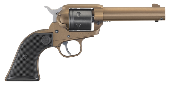 Ruger 2004 Wrangler  22 LR 6 Shot 4.62" Burnt Bronze Cerakote Barrel, Black Cerakote Cylinder, Burnt Bronze Cerakote Frame Black Checkered Polymer Grips 113149